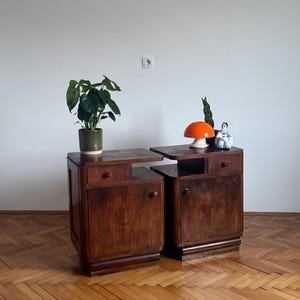 Pair of Vintage Wooden Nightstands / Mid Century Bedside Tables with Drawers / Bedroom Furniture / Bedroom Decor / Yugoslavia / 1960s