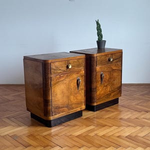 Pair of Vintage Wooden Nightstands / Mid Century Bedside Tables with Drawers / Bedroom Furniture / Bedroom Decor / Yugoslavia / 1960s