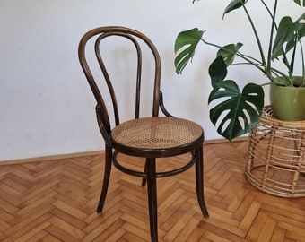 Vintage Thonet-style chair no. 18 / Cafe chair / Retro chair / Mid-century / rattan seat / iconic design / Yugoslavia /Thonet 18 / 80s