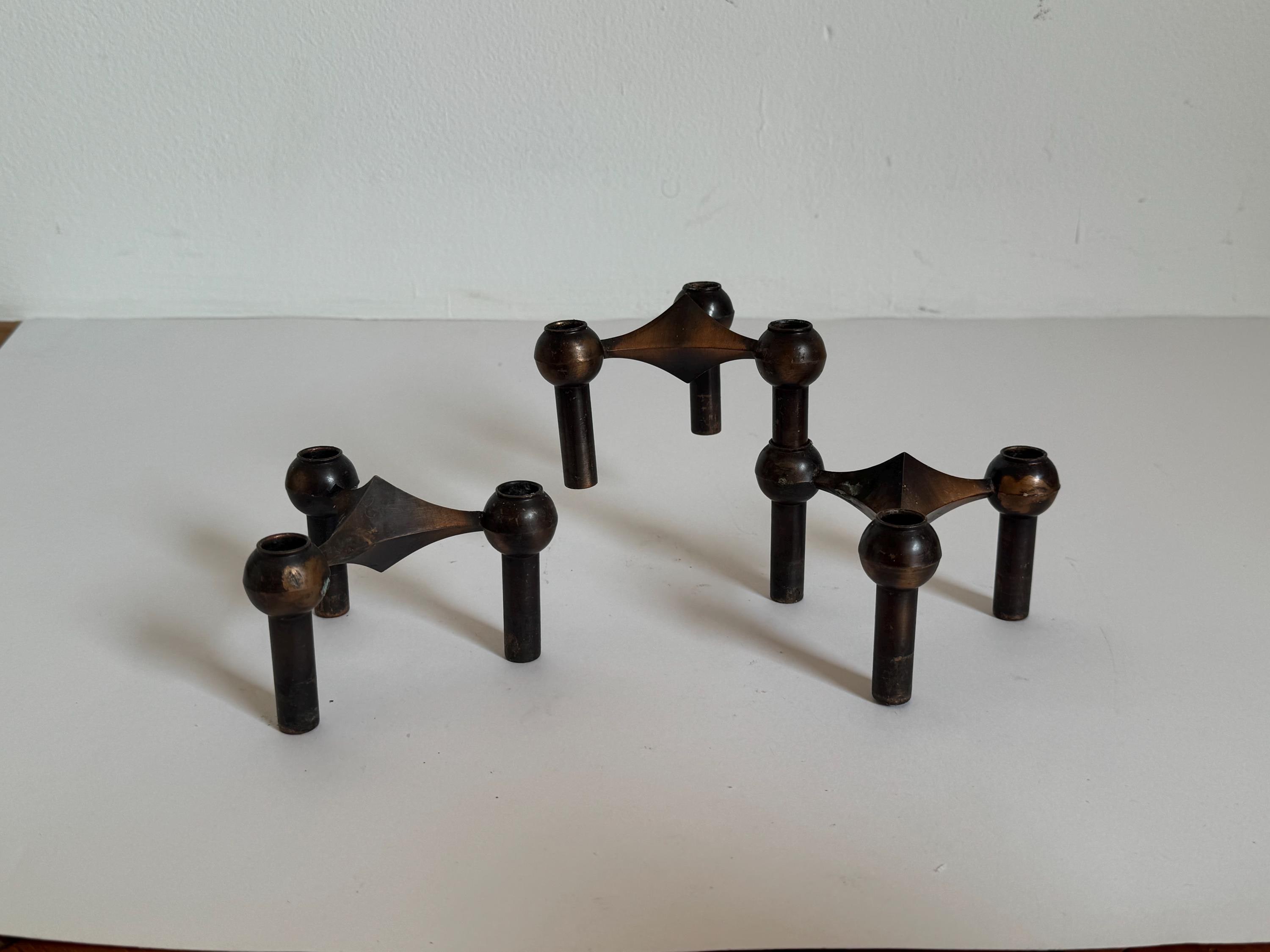 SET of 3 Modular Candle Holders by Fritz Nagel & Ceasar