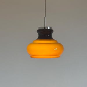 Vintage Brown Opaline Glass Pendant Lamp / Glass Ceiling Light / MCM Pendant Lamp / Mid Century Modern Hanging Lamp / Yugoslavia / 1970s