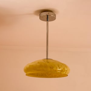 Vintage Murano Clouded Glass Pendant Lamp / White Swirl Italian Ceiling Light / Mid Century  Hanging Lamp / Italy / 1960s