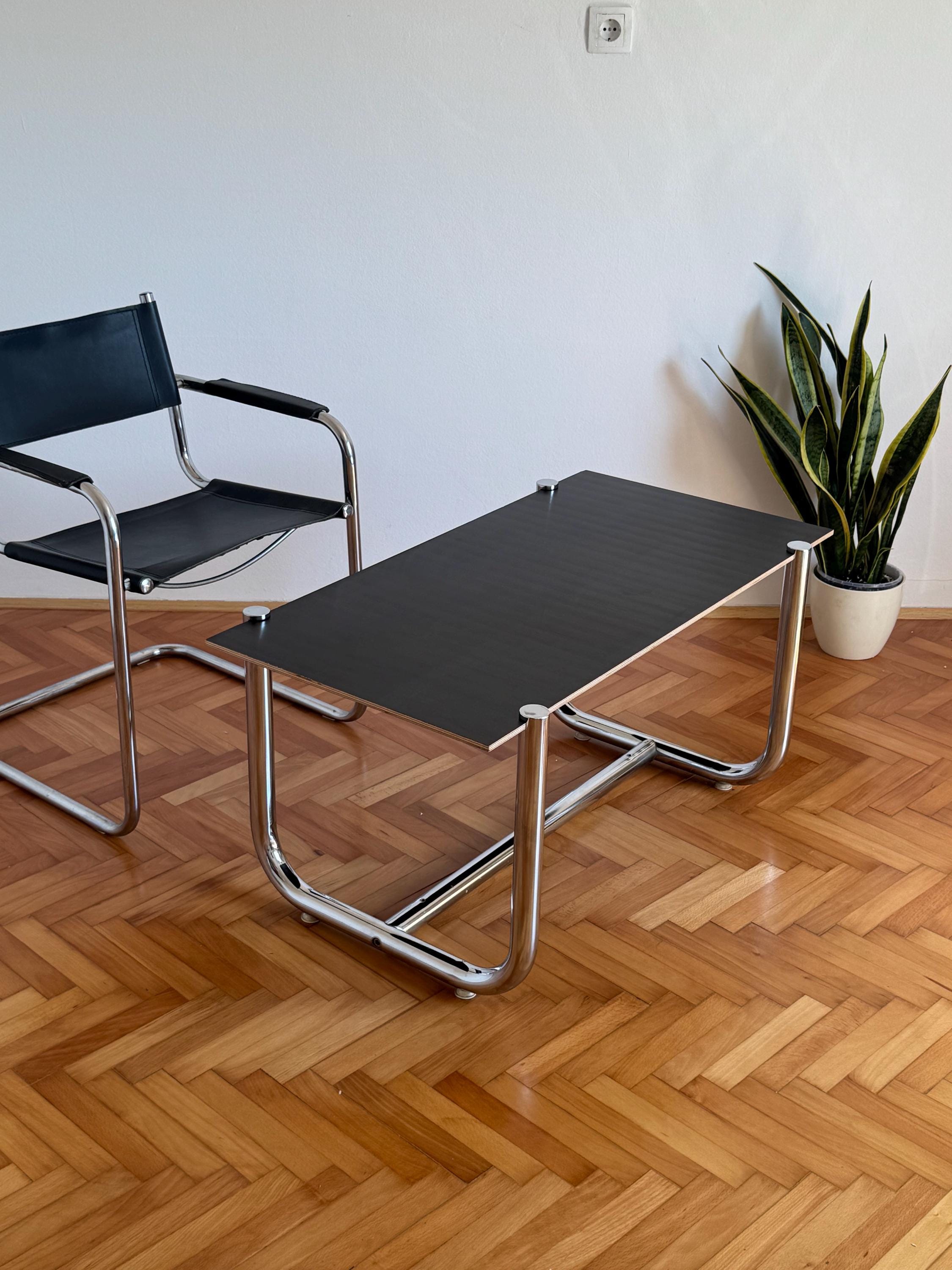 HUKLA アイアン ガラス テーブル ミッドセンチュリー モダン