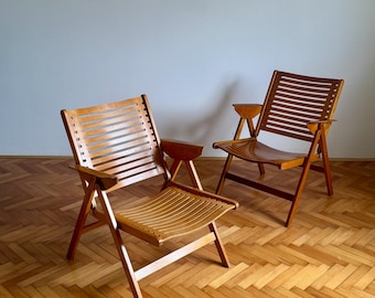 1 of 2 Vintage Rex Armchair Designed by Niko Kralj / Stol Kamnik Folding Lounge Chair / Yugoslavian Mid Century Design / 1970s