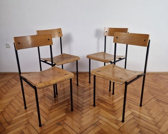 Chaises de salle à manger industrielles vintage de type 4082 du milieu du siècle Chaise Kamnik Yougoslavie des années 1970 Chaise de bureau à domicile rétro