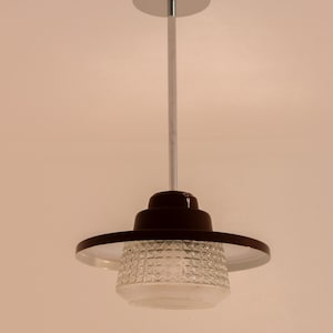 Vintage Space Age Brown Pendant Lamp / Mid Century UFO Ceiling Light / Hanging Lamp / Retro Home Decor / Yugoslavia / 1970s