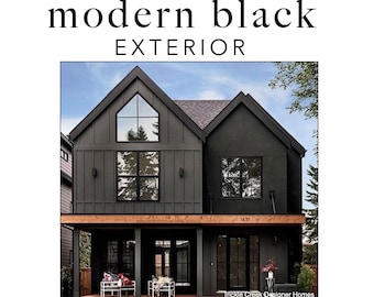 Black Trim Off White House With Brown Trim Modern BLACK EXTERIOR