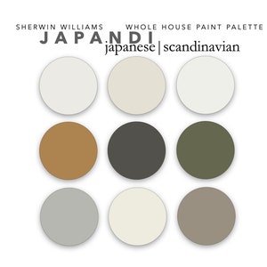 Japandi Paint Color Palette: Sherwin Williams Whole Home Scheme (Digital Download)