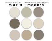 Warm Modern Paint Color Palette: Sherwin Williams Whole Home Interior (Digital Download)