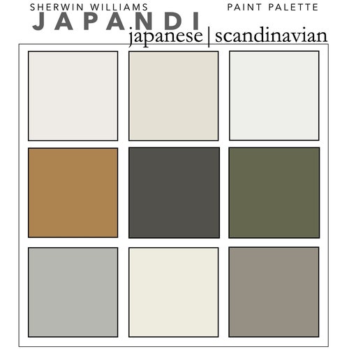 Japandi Home Paint Color Palette 2022 Designercurated Colors Etsy Finland