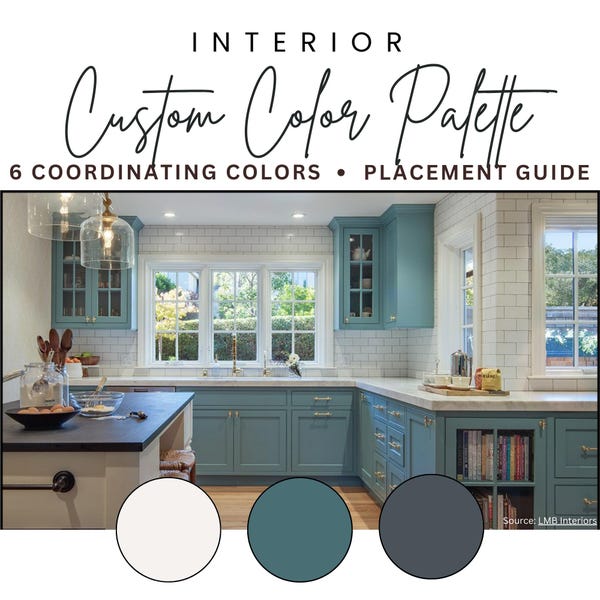 Palette di colori per interni personalizzata: 6 colori coordinati + guida al posizionamento