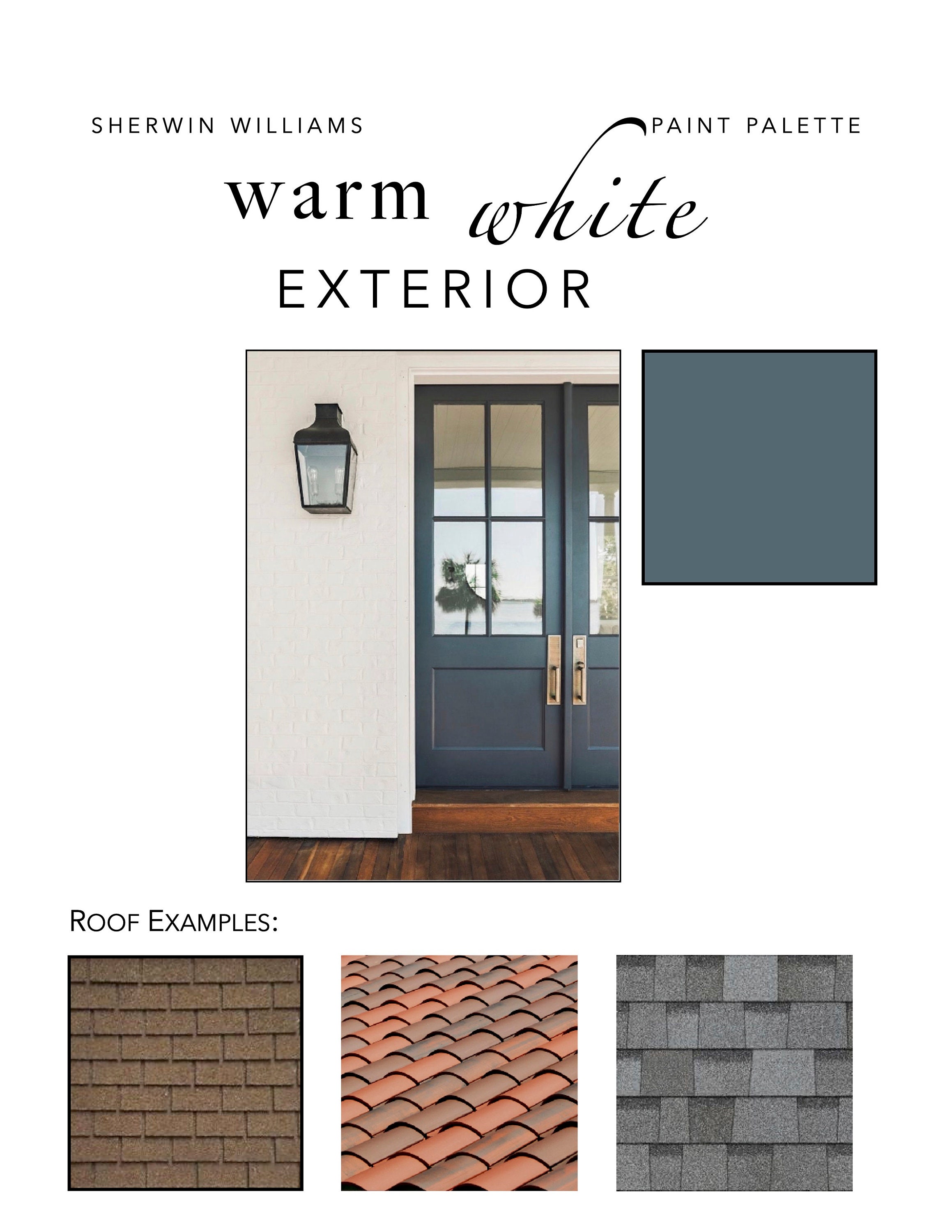 Warm White EXTERIOR Paint Color Palette Siding Trim Doors Etsy