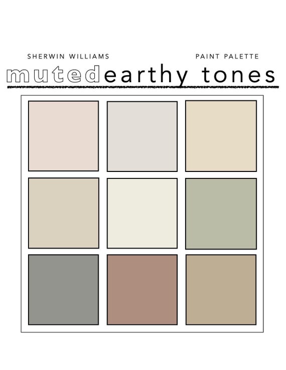 Muted Earthy Tones Paint Color Palette - Earthy Paint Color Schemes