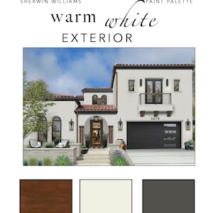 Warm White EXTERIOR Paint Color Palette: Siding Trim Doors - Etsy
