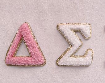 2.15” Glitter Chenille Sorority Letter Sticker Patch