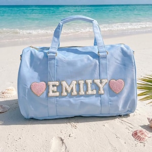 Personalized Kids Duffel Bag: Custom Name Patches, Dance Gym Travel