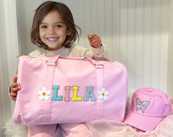 Personalized Kids Duffle Bag: Custom Name Patches, Dance Overnight Bag