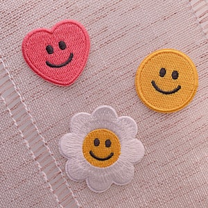 Smile face patch, self adhesive patch, iron on patch, cute patches, face patch, emoji patch, iron on patch custom, patches for clothes,