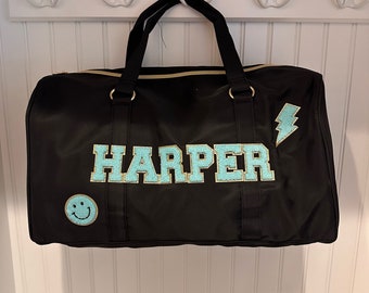 Personalized Kids Duffel Bag | Custom Patch Lettering, Dance Bag