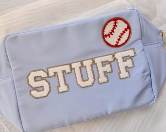 Personalized Baseball Nylon Pouch: Custom Snack Bag, Gift for Boys