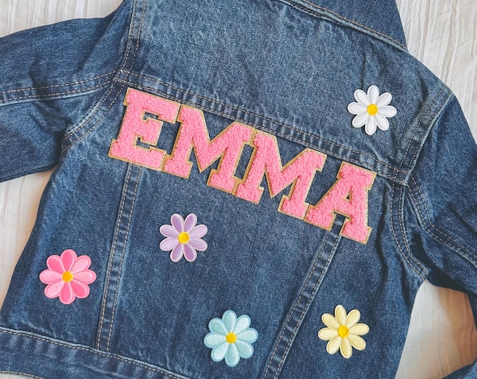 Personalized Kids Jean Jacket: Custom Name & Patches, Varsity Jacket