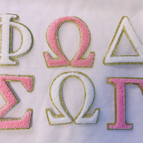 3 Inch Greek Letters Sorority Letters Chenille Greek Etsy