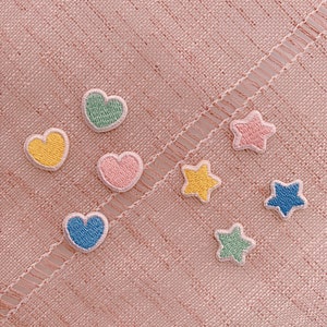 Adhesive Tiny heart patches Tiny star patch Patch for hats Self-adhesive patch Patch for clothing Cute patches Mini heart patch