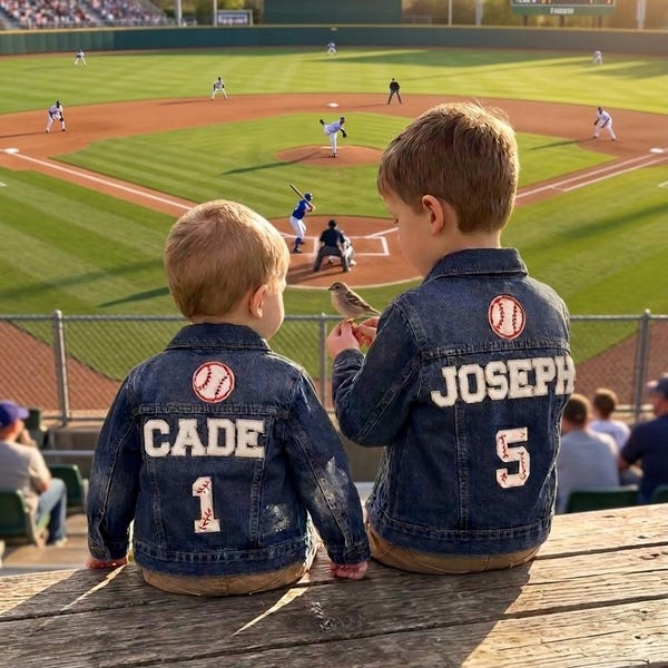 Personalized boy Denim Jacket: Custom Patches, Birthday Gift, game day outfit