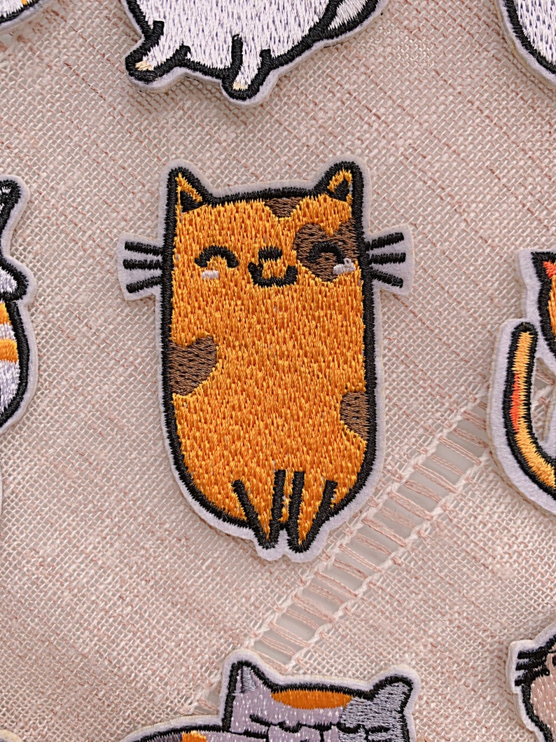 Cat Patch Iron on Patch Cute Patch Embroidered Cat Iron on Etsy