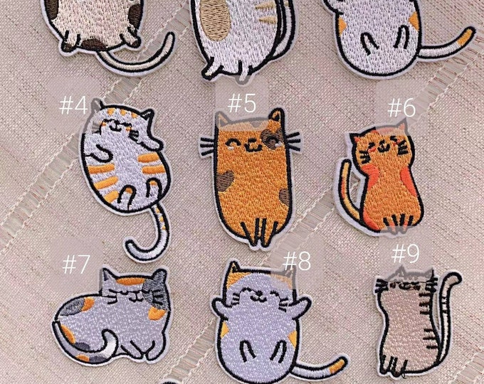Cat Patch, Iron on Patch, Cute Patch, Embroidered Cat, Iron on Cat