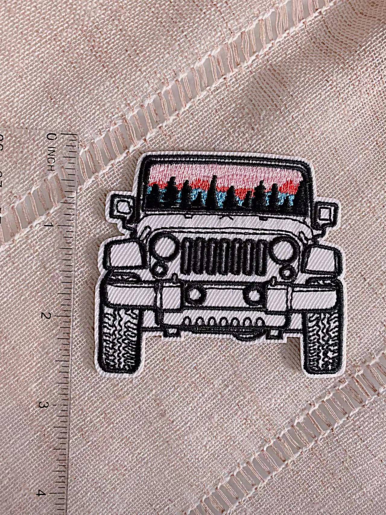 JEEP 4 x 4 EMBROIDERED PATCH ~3-1/2"x 3" OFF ROAD CHEROKEE JEEPSTER WRANGLER CAR 
