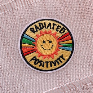Positive engergy patch, iron on patch, summer patch, patch for jacket, patch for jeans, cute patch, iron on patch custom