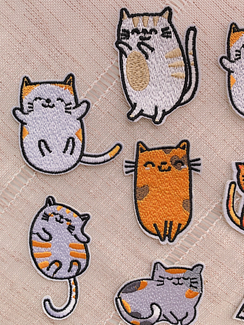 Cat Patch Iron on Patch Cute Patch Embroidered Cat Iron on Etsy