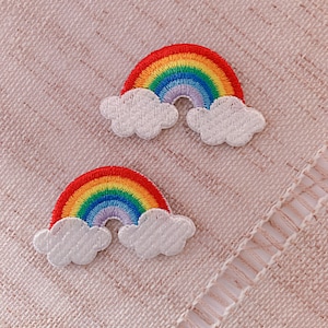 Mini rainbow patch, self adhesive patch,  iron on rainbow, iron on patch, cute patches, diy embroidery patch, patch for jacket,