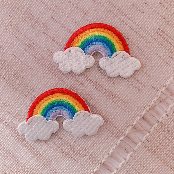 Mini rainbow patch, self adhesive patch,  iron on rainbow, iron on patch, cute patches, diy embroidery patch, patch for jacket,