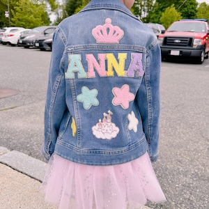 Personalized jean Jacket, Kids jean jacket, custom jean jacket for kids, Gift for kids, gift for girls, custom jean jacket, spring outfit