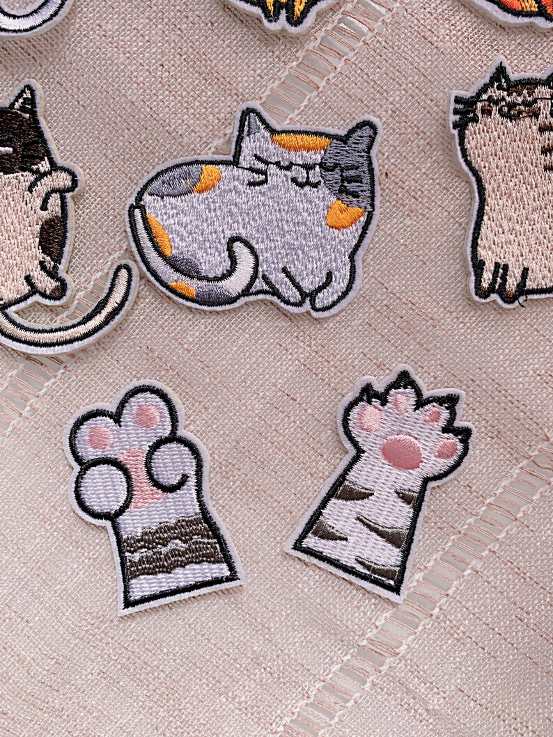 Cat Patch Iron on Patch Cute Patch Embroidered Cat Iron on Etsy