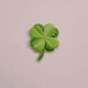 Lucky clover self adhesive patch, sticker on patch, embroidered shamrock, embroider clover, shamrock patch, clover patch,