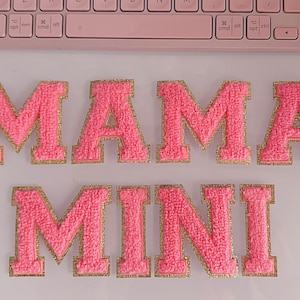 HOT PINK Chenille letters | Chenille patches | Chenille letters | iron on patch | iron on letters | letters for clothes | patch for jacket