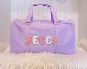 Personalized Kids Duffle Bag: Custom Name Patches, Dance Overnight Bag