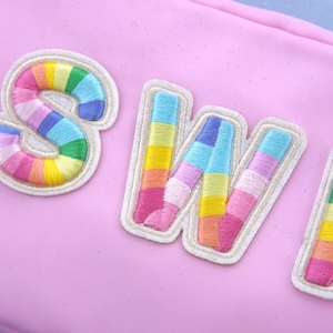 2.15 Inch rainbow letters | letters patch | self-adhesive letter | stick on letters | letters for pouches| sticker letters| personalize gift