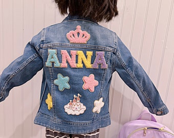 Veste en jean pour enfant Veste pour enfant Veste en jean personnalisée Cadeau d'anniversaire pour enfant Cadeau pour enfant Cadeau personnalisé pour enfant Veste en jean personnalisée