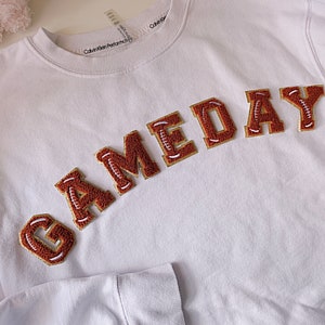 2.35 Inch Game Day iron on letters | Game day shirt | chenille patches | iron on patch | iron on letters | football patches | football mom |