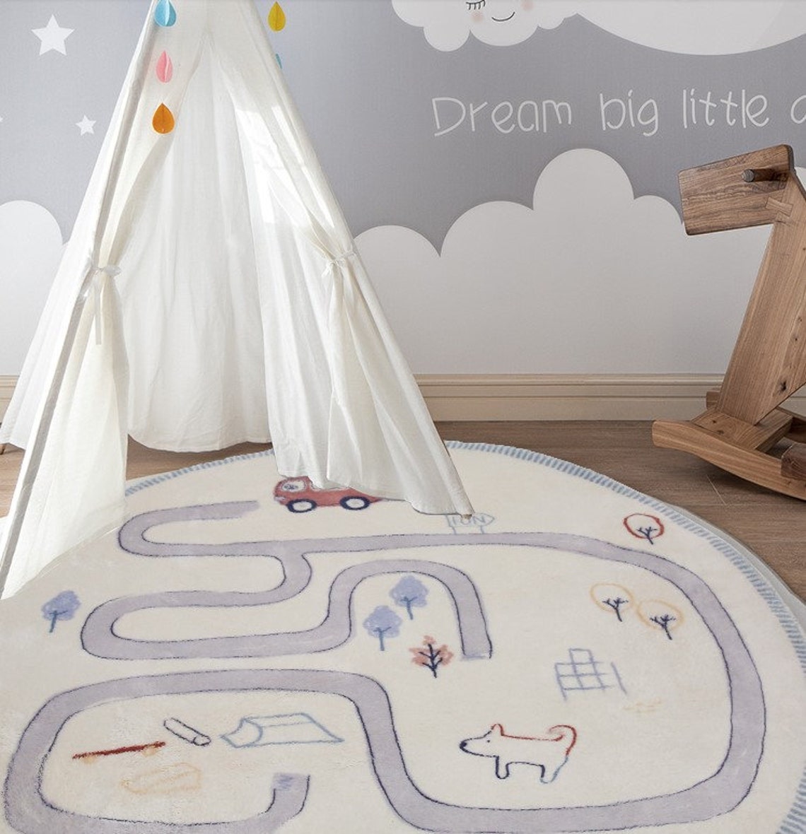 Kids Room Funny Rugs Nursery Room Decor Carpet Round Floor Etsy