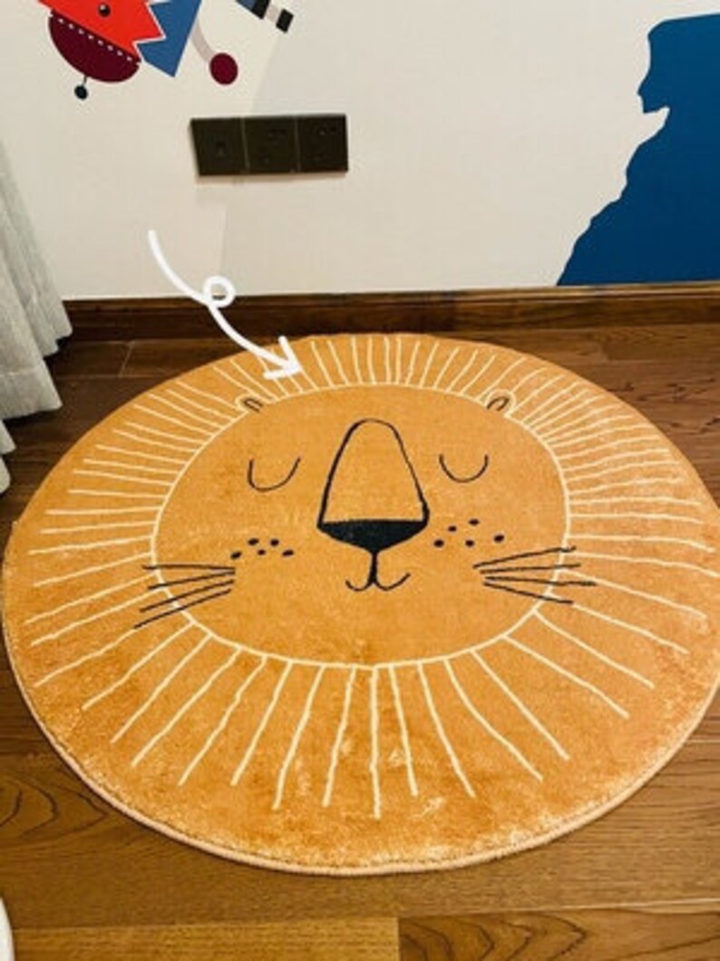 Baby Shower Gift Lion Rug for Kidsroom Adorable Bedroom Carpet Nursery Decor Rugs