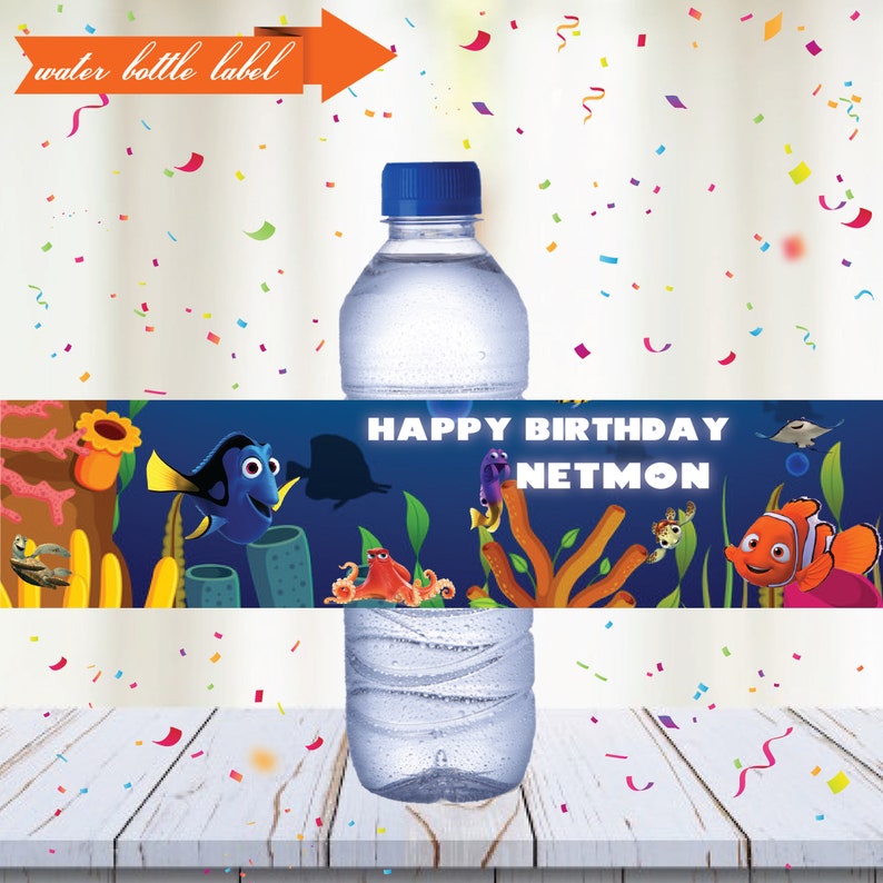 Finding Dory Water Bottle Labels Water Bottle Stickers Etsy