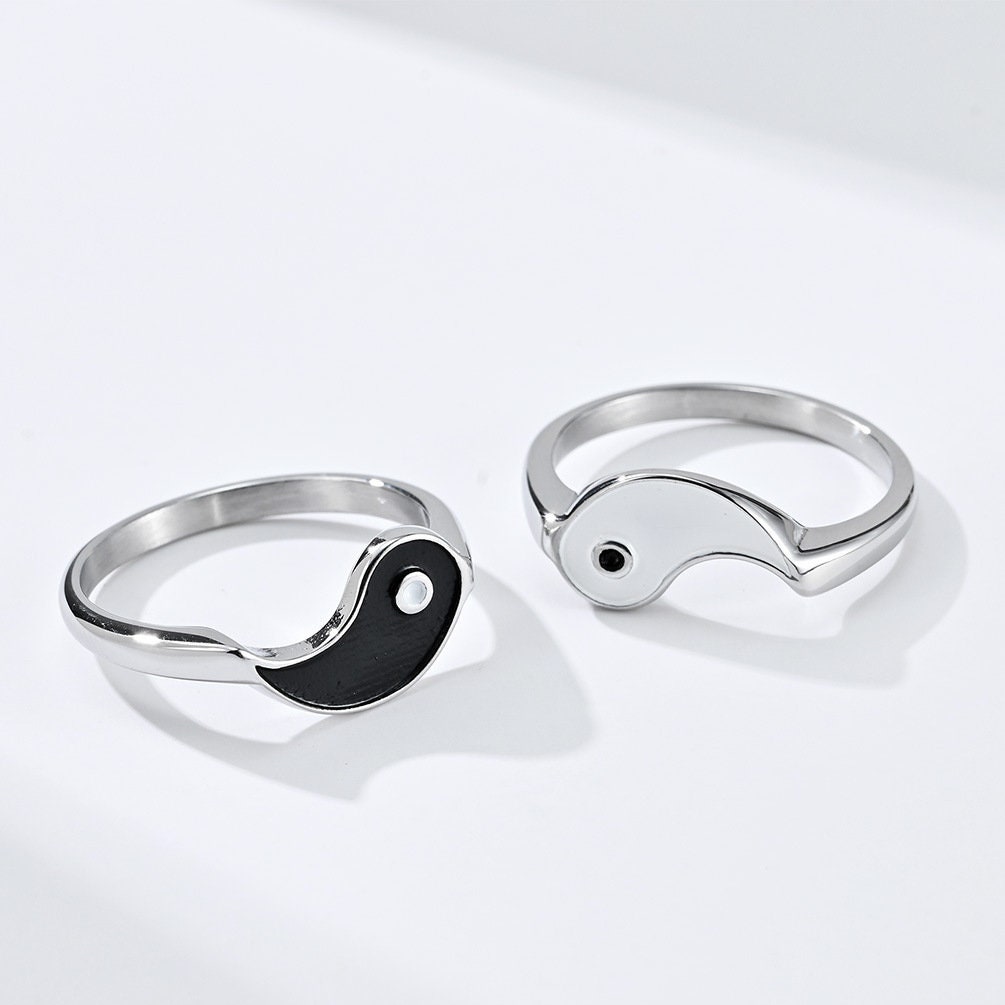 Yin Yang Couple Ring Etsy Sweden