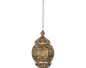 Vintage Design Antique Look Moroccan Golden Iron Lantern Lamp Moroccan Lantern Hanging Oriental Home Decor Candle Lanterns Outdoor Garden