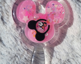 Glow-in-the-dark Pink Popsicle Liquid Shaker Charm Sensory Fidget