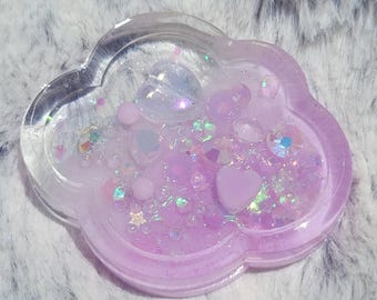 Glow-in-the-dark Pastel Purple SMALL Cloud Liquid Shaker Charm Sensory Fidget